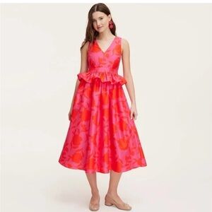 Kate Spade Pink and Red Floral Midi Dress